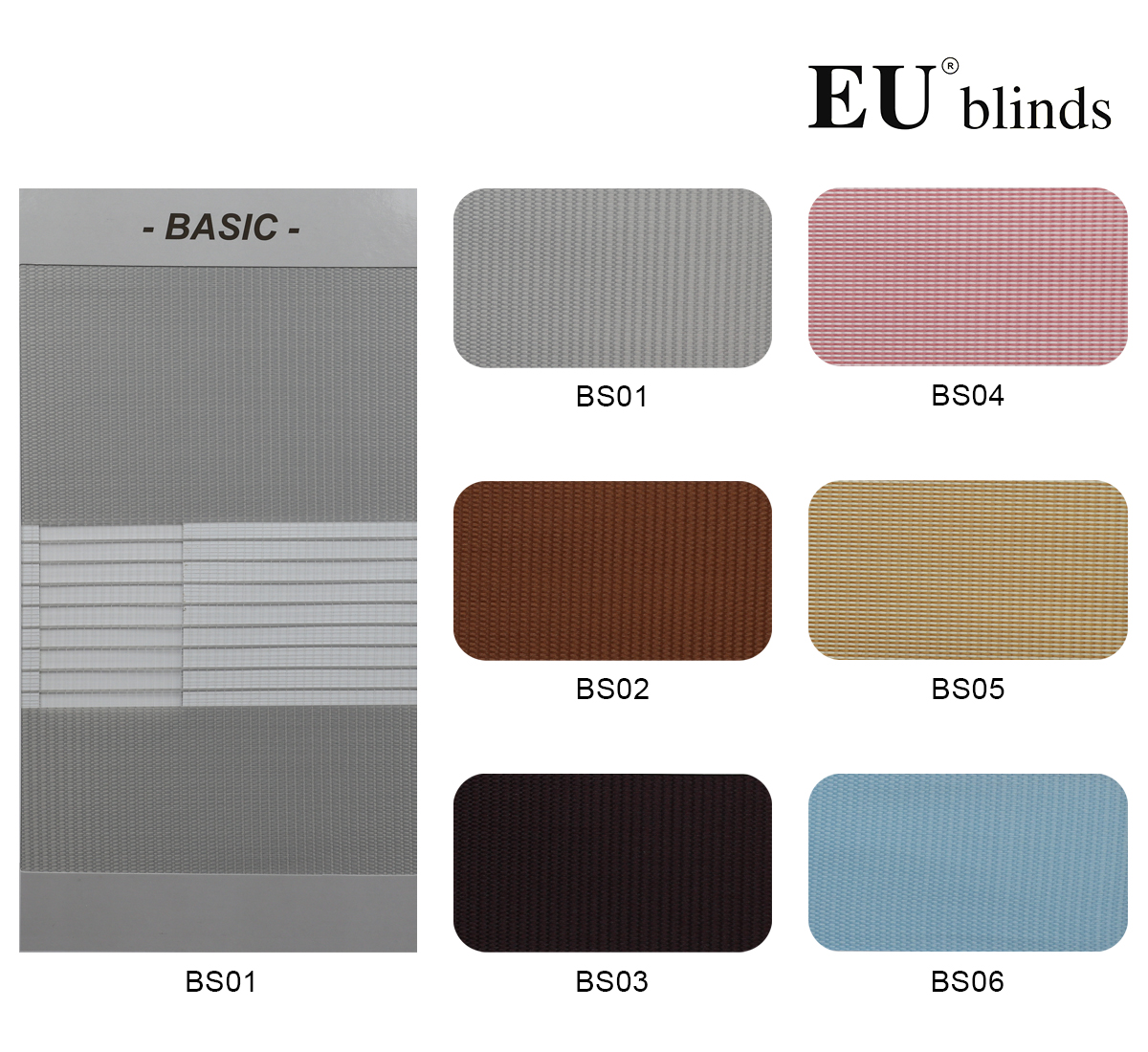 Rèm Cầu Vồng Cao Cấp EU Blinds - Mã Basic (BS01-06)