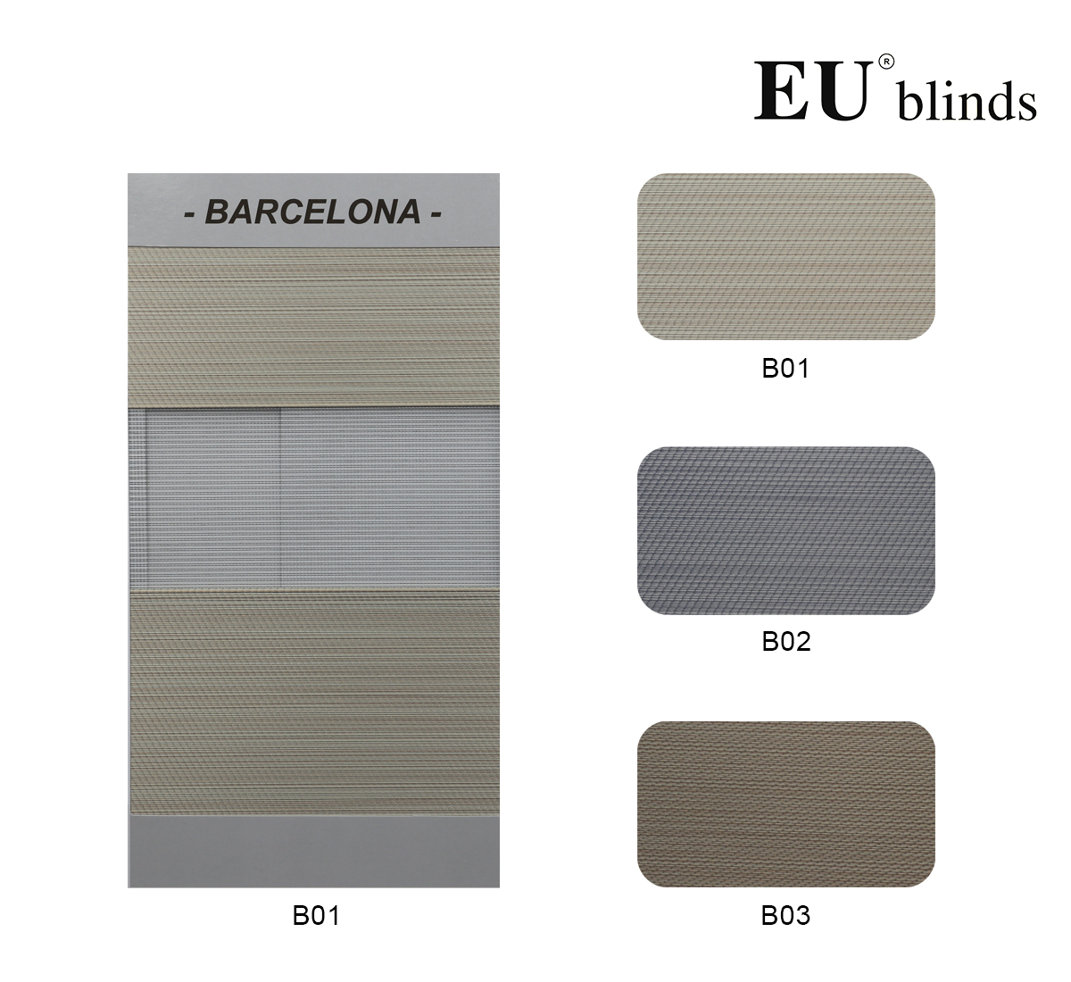 Rèm Cầu Vồng Cao Cấp EU Blinds - Mã BARCELONA (B01-03)